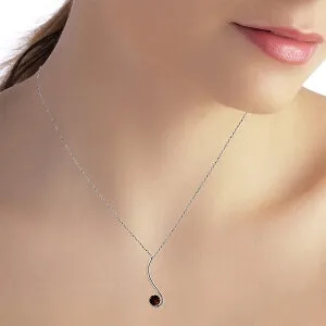 0.55 Carat 14K Solid White Gold Suddenly Garnet Necklace