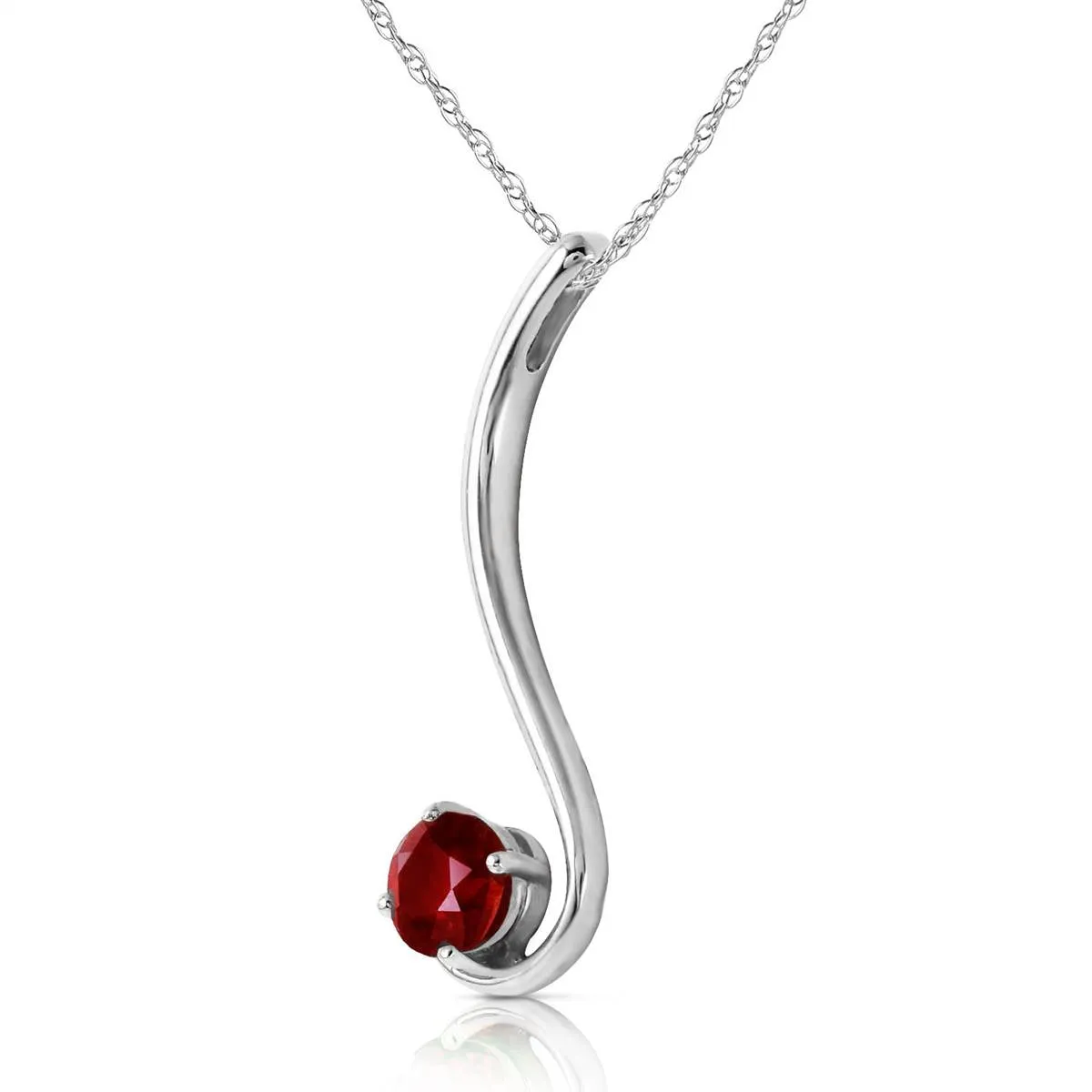0.55 Carat 14K Solid White Gold Suddenly Garnet Necklace
