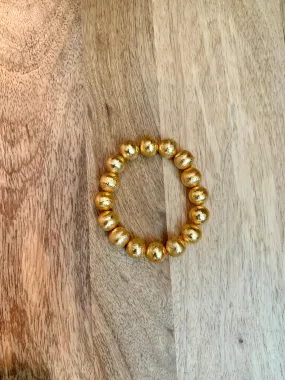 10mm Gold Bead Bracelet