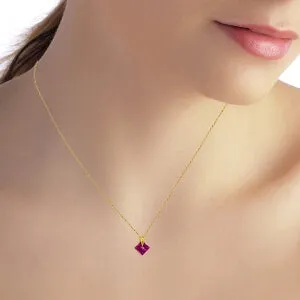 1.16 Carat 14K Solid Yellow Gold Missing You Pink Topaz Necklace