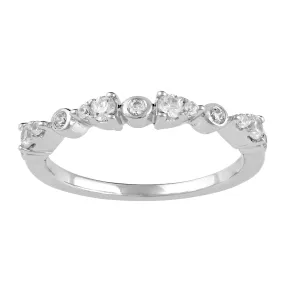 1/3CT TW Diamond band Promise Ring in 925 Sterling Silver