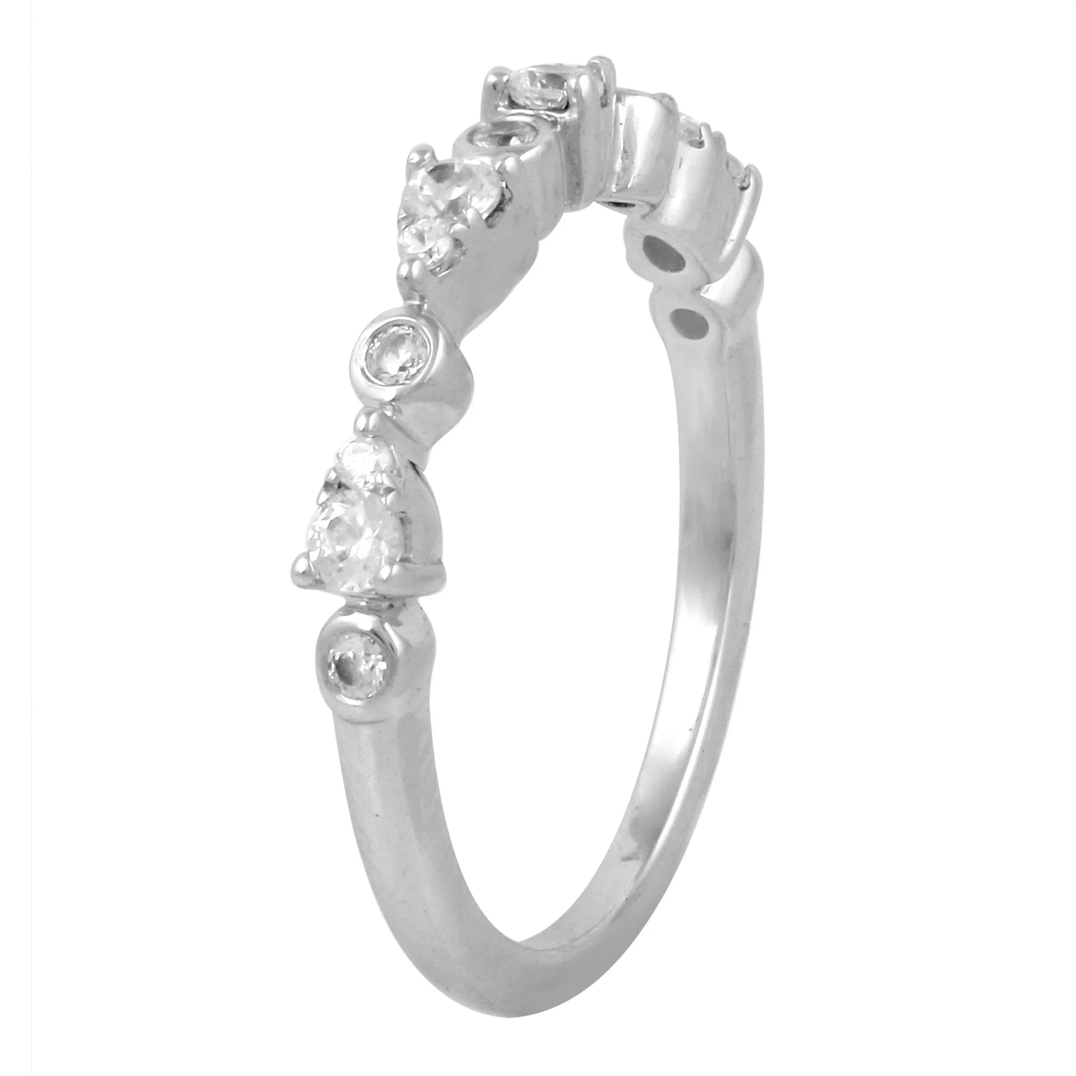1/3CT TW Diamond band Promise Ring in 925 Sterling Silver