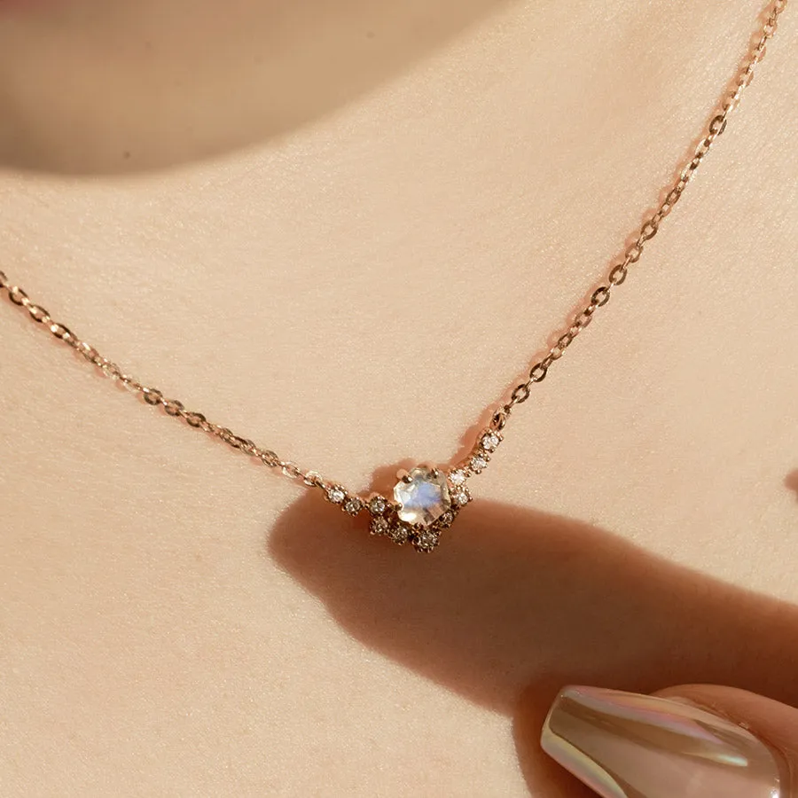 14k Briller Natural Moonstone Necklace