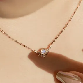 14k Briller Natural Moonstone Necklace