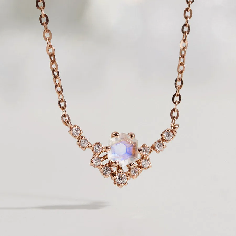 14k Briller Natural Moonstone Necklace