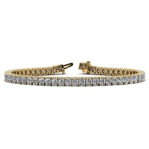 14K Gold Lab-Grown Oval Diamond Tennis Bracelet