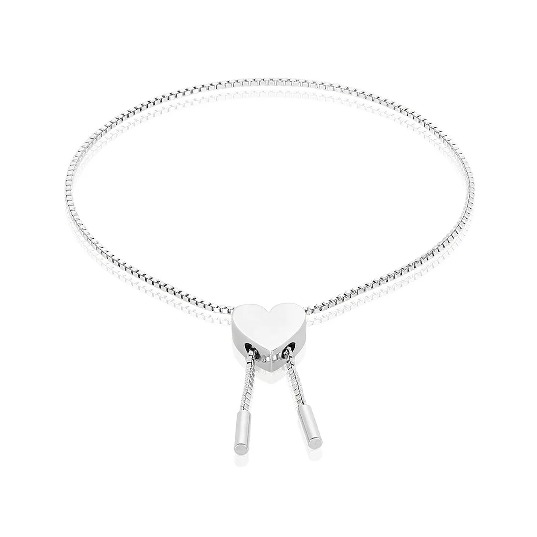 14k Gold Plated Heart Bolo Bracelet