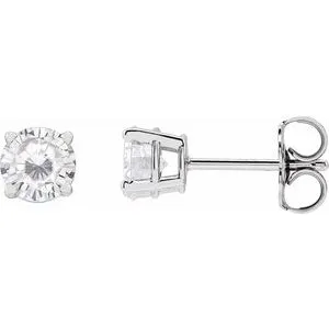 14K Yellow 4 mm Stuller Lab-Grown Moissanite Stud Earrings