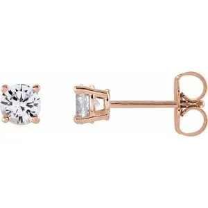 14K Yellow 4 mm Stuller Lab-Grown Moissanite Stud Earrings