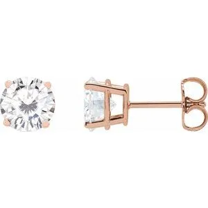 14K Yellow 4 mm Stuller Lab-Grown Moissanite Stud Earrings