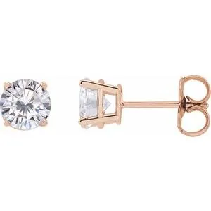 14K Yellow 4 mm Stuller Lab-Grown Moissanite Stud Earrings