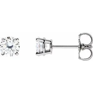 14K Yellow 4 mm Stuller Lab-Grown Moissanite Stud Earrings