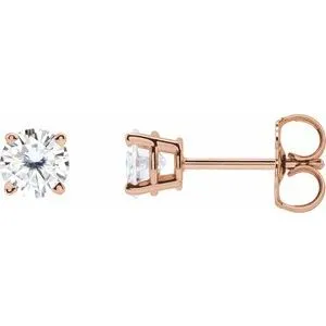 14K Yellow 4 mm Stuller Lab-Grown Moissanite Stud Earrings