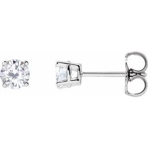 14K Yellow 4 mm Stuller Lab-Grown Moissanite Stud Earrings