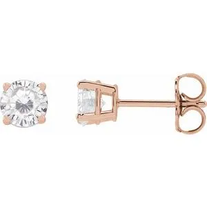 14K Yellow 4 mm Stuller Lab-Grown Moissanite Stud Earrings
