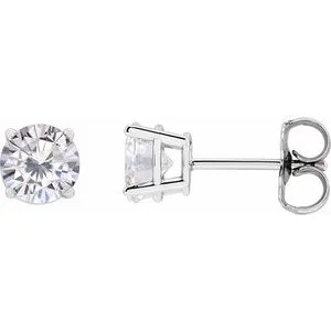 14K Yellow 4 mm Stuller Lab-Grown Moissanite Stud Earrings