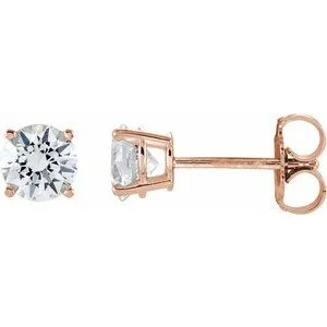 14K Yellow 4 mm Stuller Lab-Grown Moissanite Stud Earrings