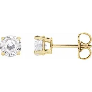 14K Yellow 4 mm Stuller Lab-Grown Moissanite Stud Earrings