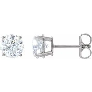 14K Yellow 4 mm Stuller Lab-Grown Moissanite Stud Earrings
