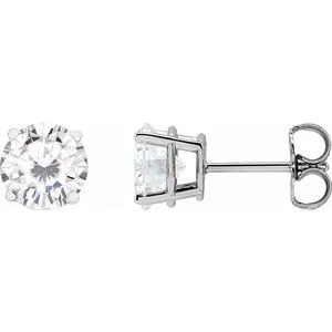 14K Yellow 4 mm Stuller Lab-Grown Moissanite Stud Earrings