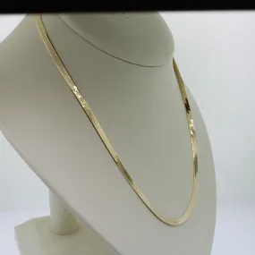 14K Yellow Gold Herringbone Chain 23-5/8" 3.2mm Wide from our Estate Collection