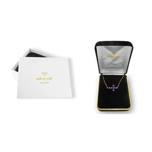 1.7 Carat 14K Solid Rose Gold Cross Bracelet Natural Amethyst