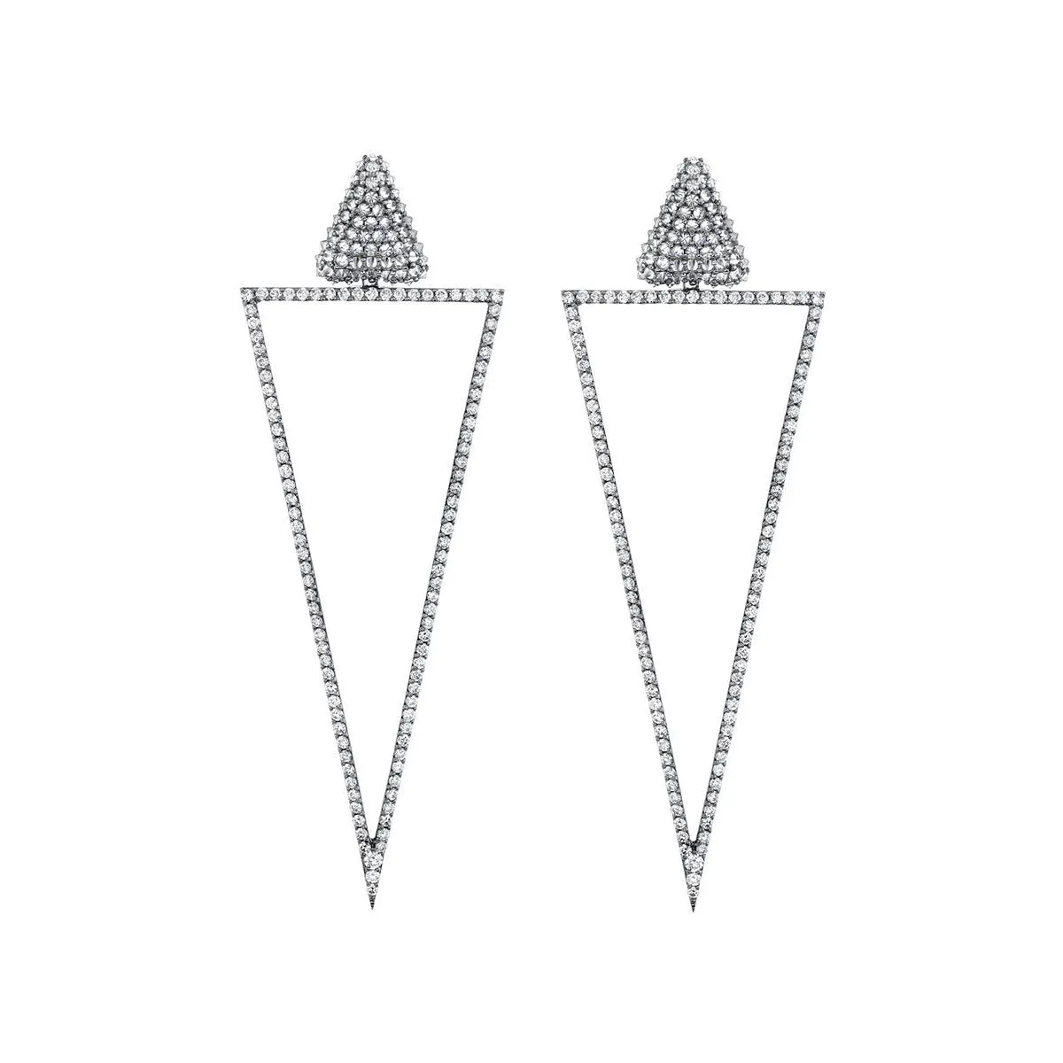 18K Diamond and Triangle Shaped Earrings