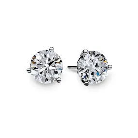 18K Round Brilliant Diamond Stud Earrings