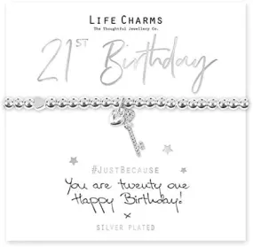 21st Birthday Key Design Bracelet