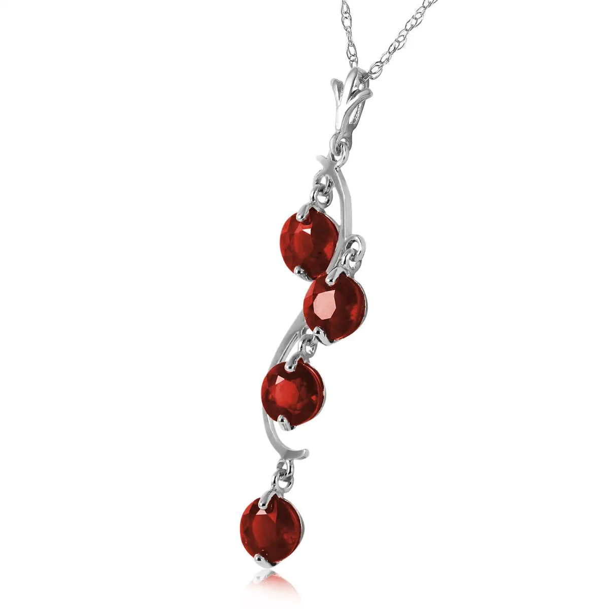 2.25 Carat 14K Solid White Gold Explanations Garnet Necklace