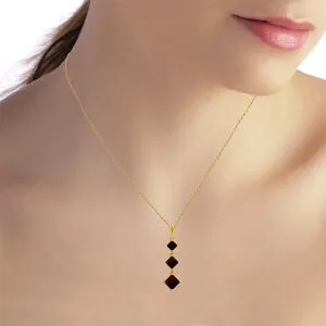 2.4 Carat 14K Solid Yellow Gold Marvel Garnet Necklace