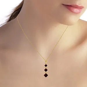 2.4 Carat 14K Solid Yellow Gold Marvel Garnet Necklace