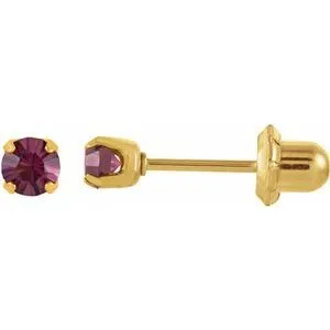 24K Gold-Plated Stainless Steel Imitation Blue Sapphire Inverness® Piercing Earrings
