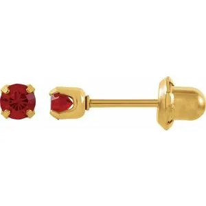 24K Gold-Plated Stainless Steel Imitation Blue Sapphire Inverness® Piercing Earrings