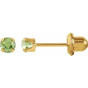 24K Gold-Plated Stainless Steel Imitation Blue Sapphire Inverness® Piercing Earrings