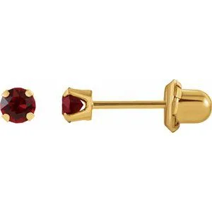 24K Gold-Plated Stainless Steel Imitation Blue Sapphire Inverness® Piercing Earrings