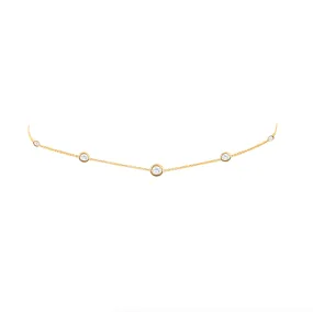 5 Moonstone Orbit Bezel Choker | Ready to Ship