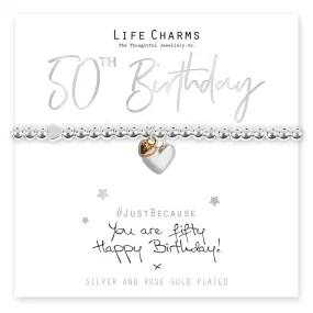 50th Birthday Heart Design Bracelet