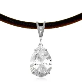 6.01 Carat 14K Solid White Gold Fierce Kisses White Topaz Diamond Necklace
