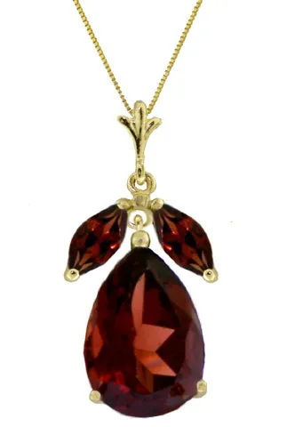6.5 Carat 14K Solid White Gold Many Aspects Garnet Necklace