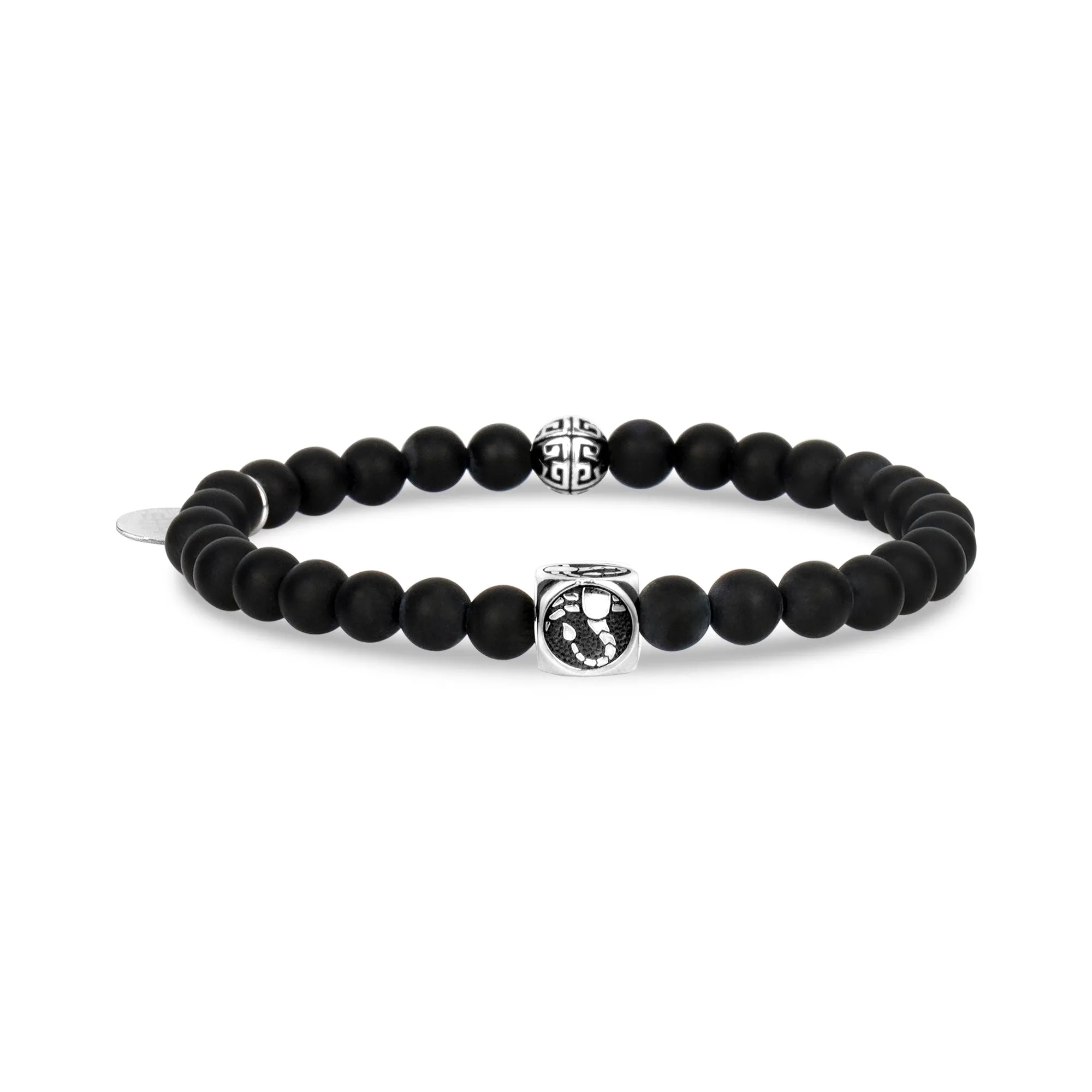 6mm Matte Black Onyx Zodiac Bead Bracelet