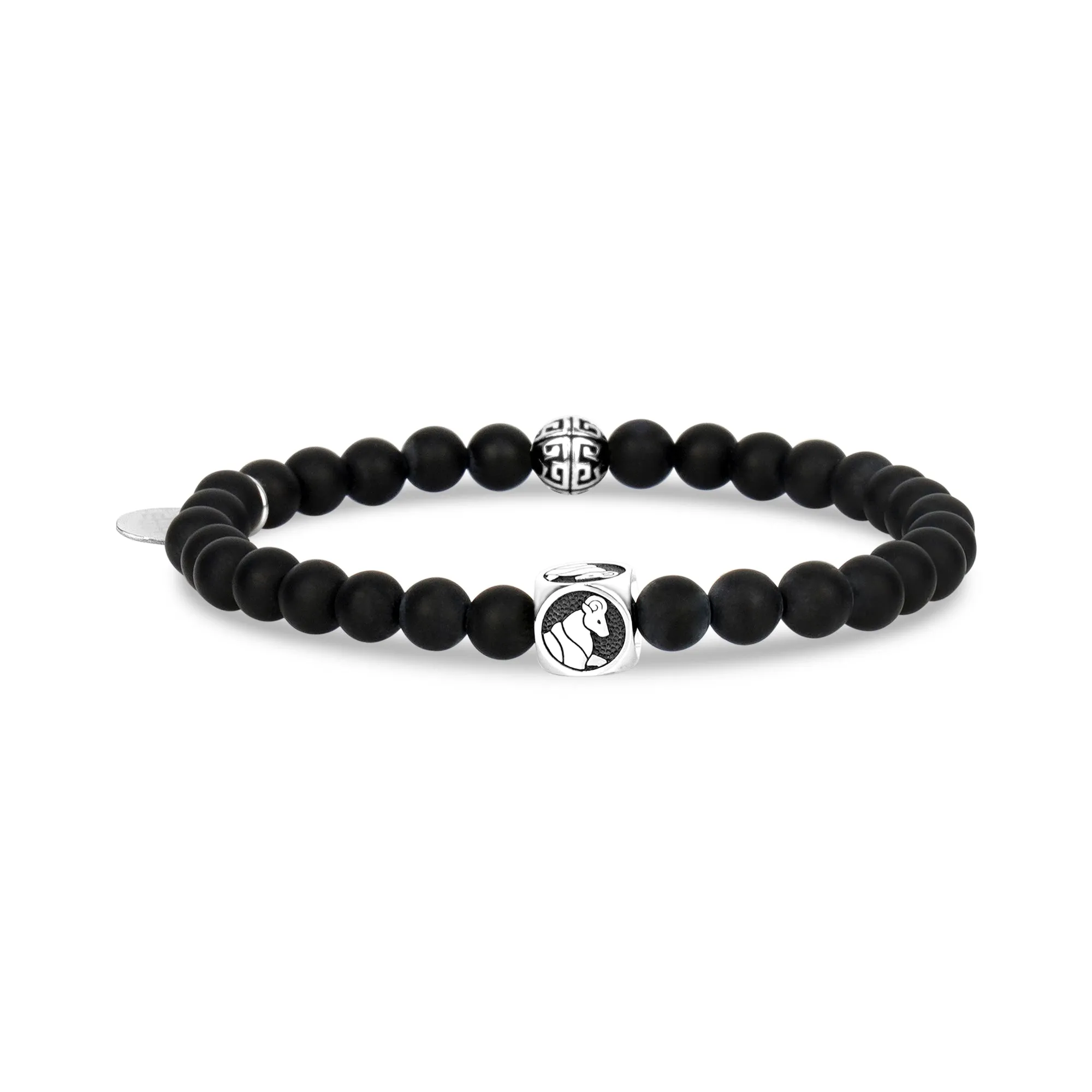 6mm Matte Black Onyx Zodiac Bead Bracelet