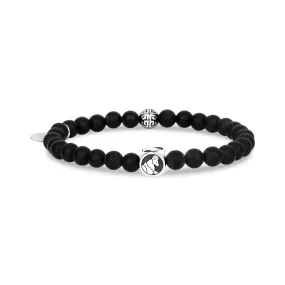 6mm Matte Black Onyx Zodiac Bead Bracelet