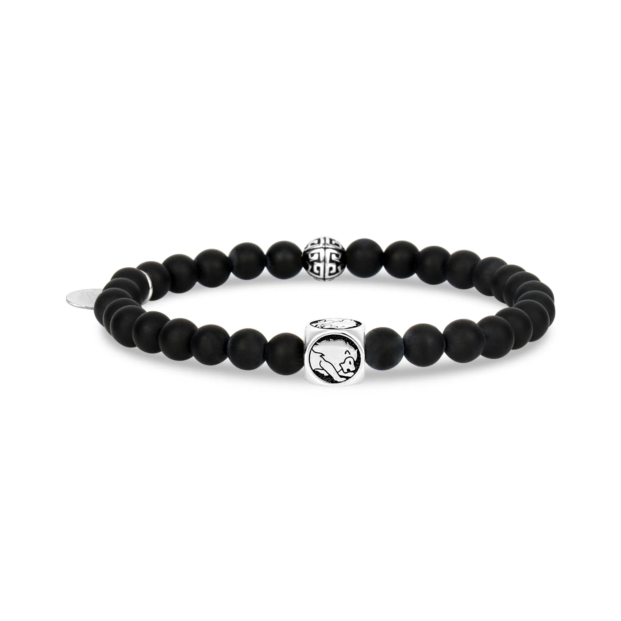 6mm Matte Black Onyx Zodiac Bead Bracelet