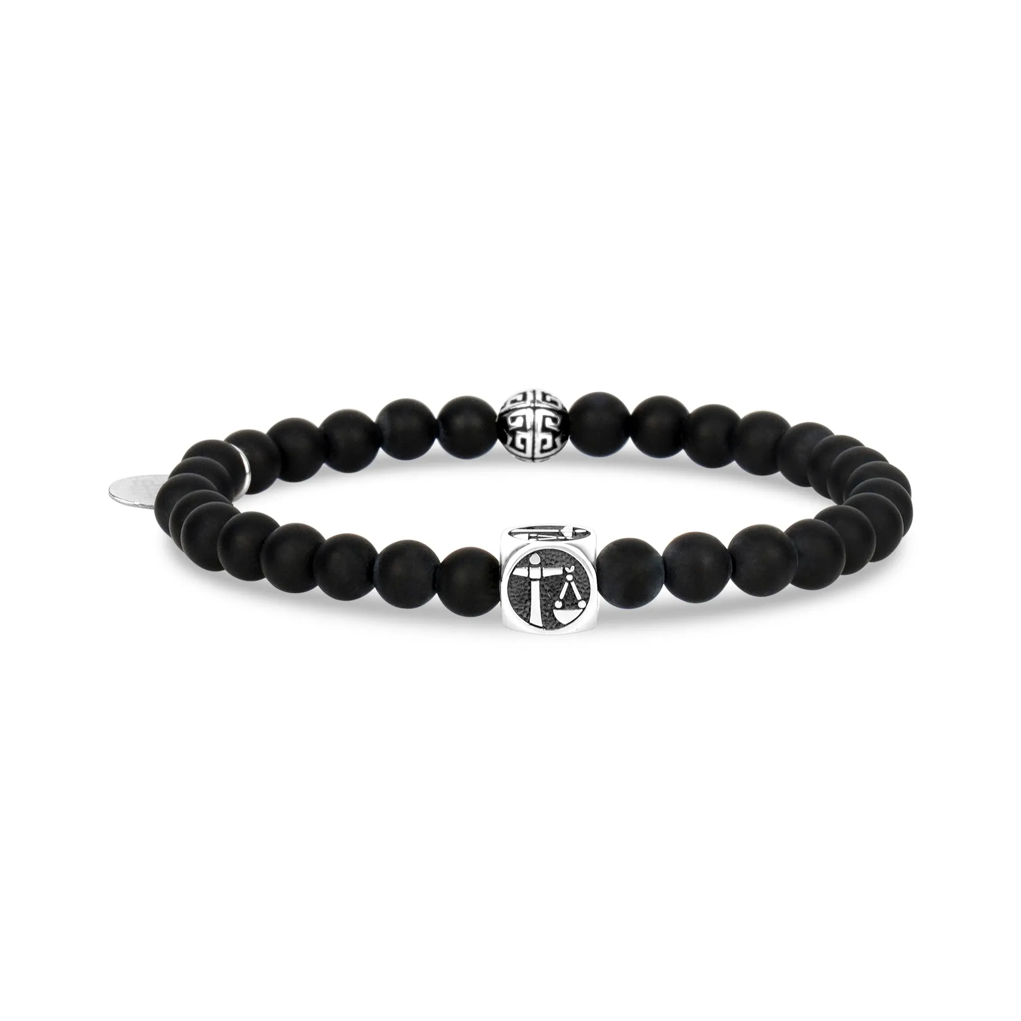 6mm Matte Black Onyx Zodiac Bead Bracelet