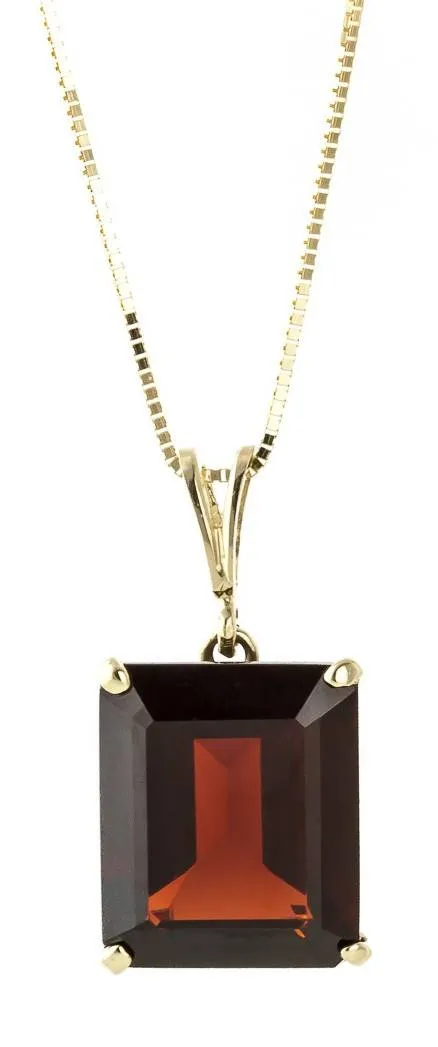 7 Carat 14K Solid Yellow Gold Necklace Octagon Garnet