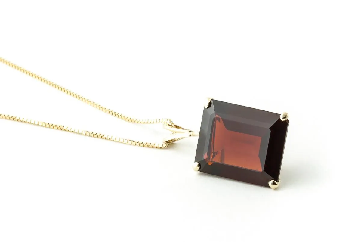 7 Carat 14K Solid Yellow Gold Necklace Octagon Garnet