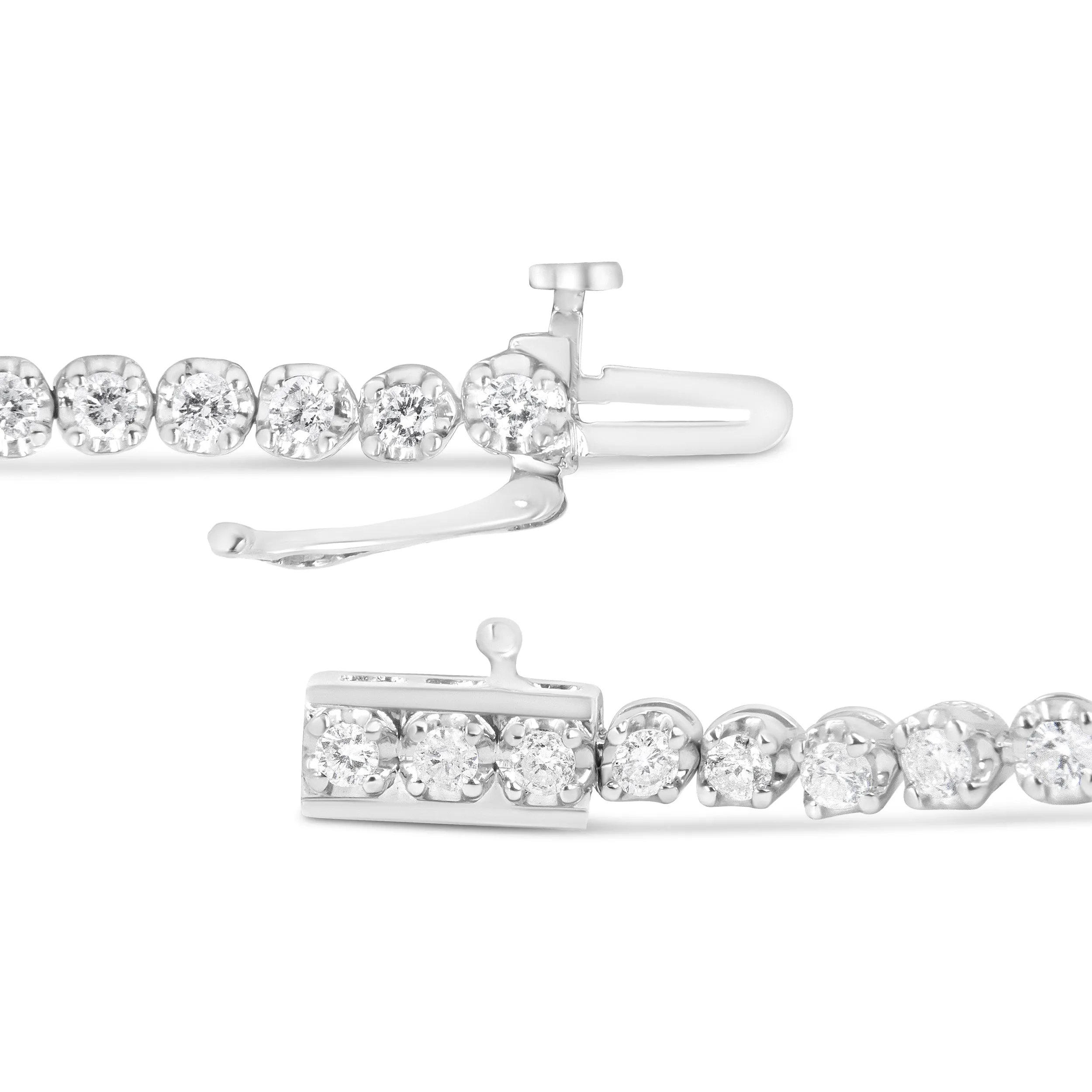 .925 Sterling Silver 2.00 Cttw Round-Cut Diamond Tennis Link Bracelet