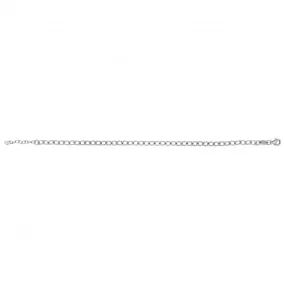 Acotis Silver Bracelet Oval Cable Rhodium Plated G2342