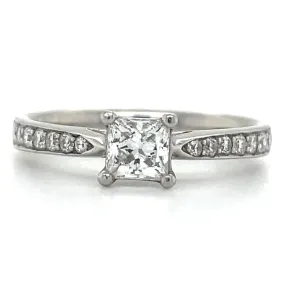 Alise- Platinum 0.42ct Earth Grown Princess cut Solitaire Engagement Ring with Pave Set Band